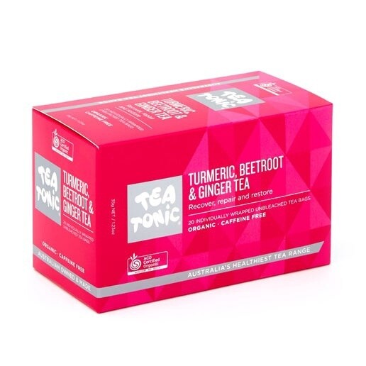 TURMERIC, BEETROOT &amp; GINGER TEA - BOX 20 TEABAGS