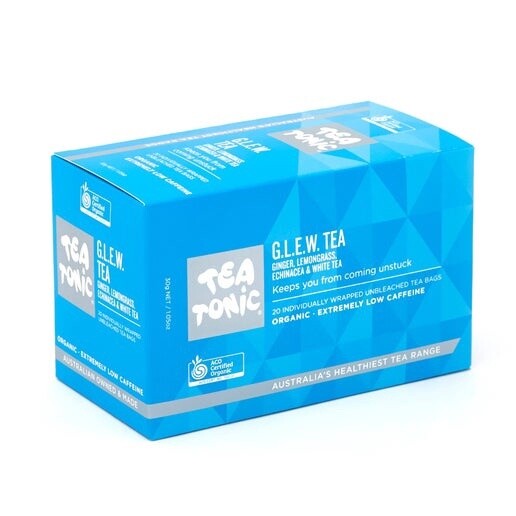 GLEW (GINGER, LEMONGRASS, ECHINACEA, WHITE TEA) TEA - BOX 20 TEABAGS