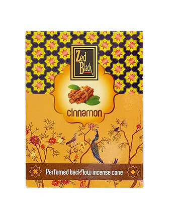 Zed Black backflow Incense cones, Fragrance: Cinnamon