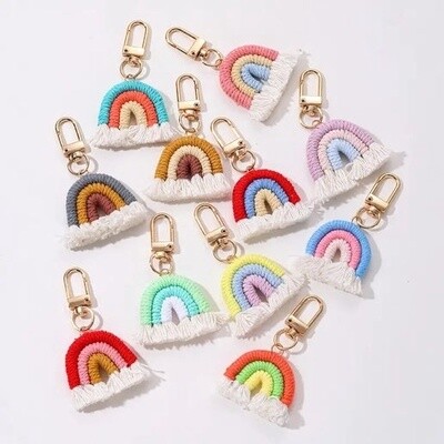 Rainbow Crochet Keychain