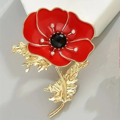 ANZAC Pin - Large red poppy