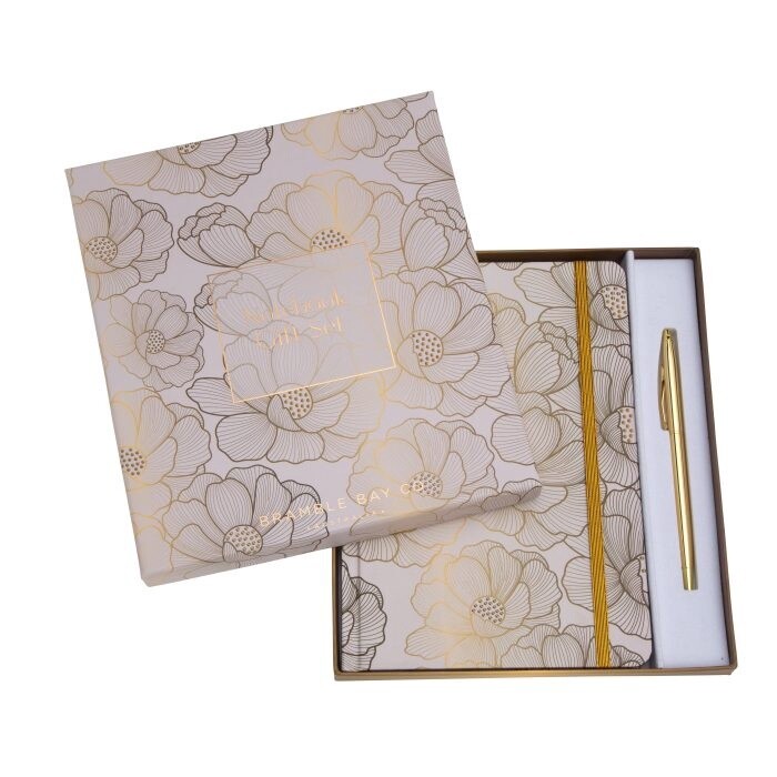Notebook &amp; Pen Set- Amber &amp; Magnolia