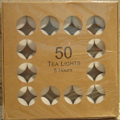 Classic Unscented Tea Lights - 50 Pack, Burn Time: 5hr