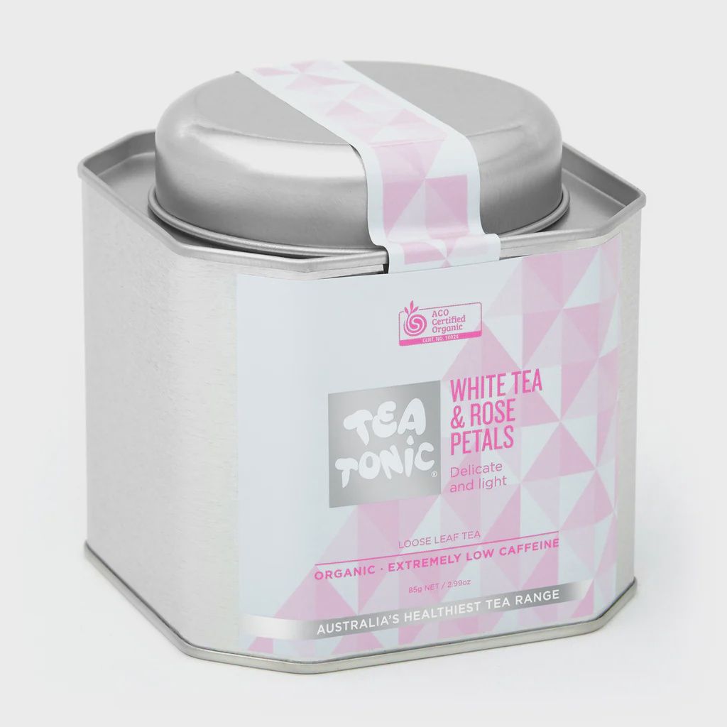 WHITE TEA &amp; ROSE PETAL TEA - TIN LOOSE LEAF