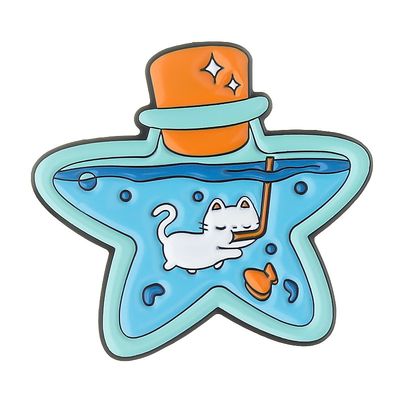 Premium Kawaii Pin - Drift Cat Star