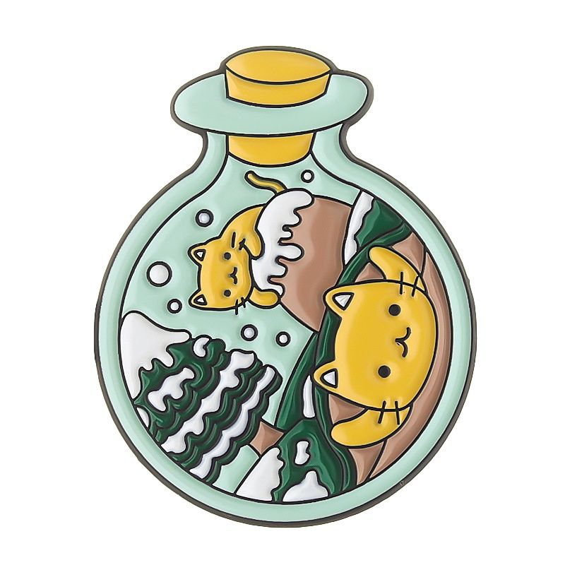 Premium Kawaii Pin - Drift Cat Round