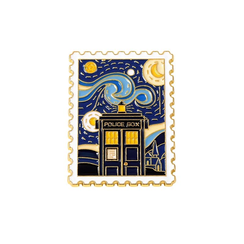 Premium Kawaii Pin - Vincent Van Gogh, Tardis