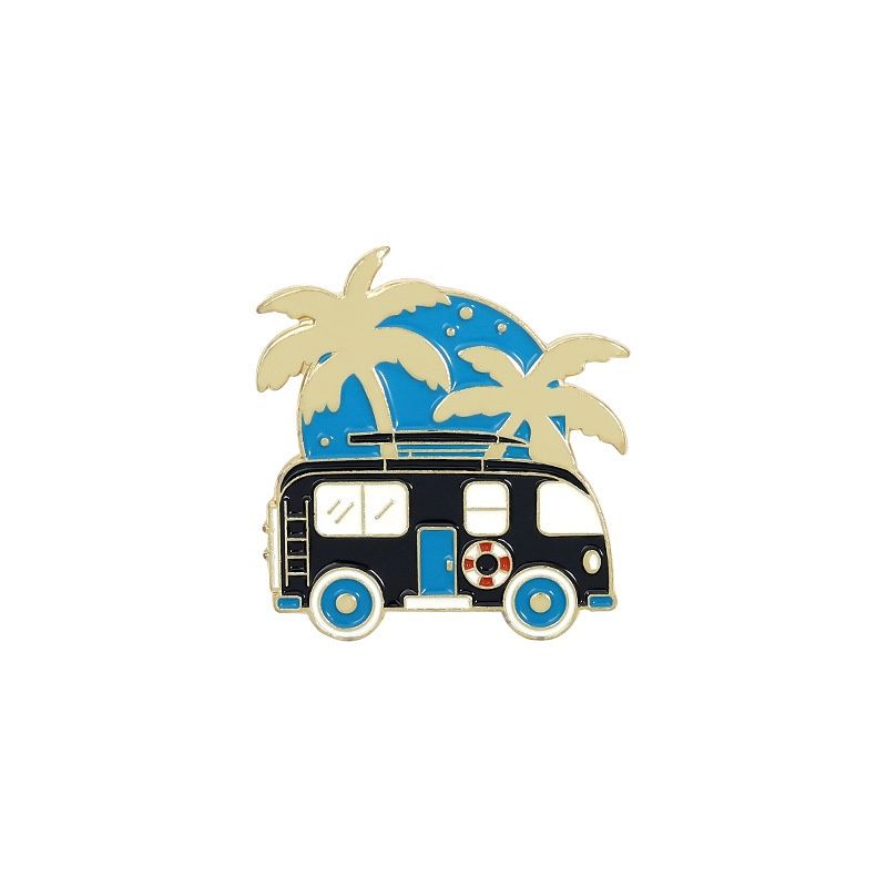 Premium Kawaii Pin - Blue Palm tree Motor home