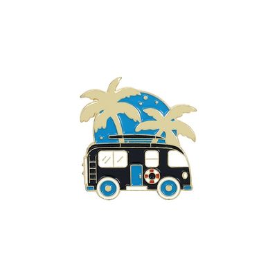 Premium Kawaii Pin - Blue Palm tree Motor home