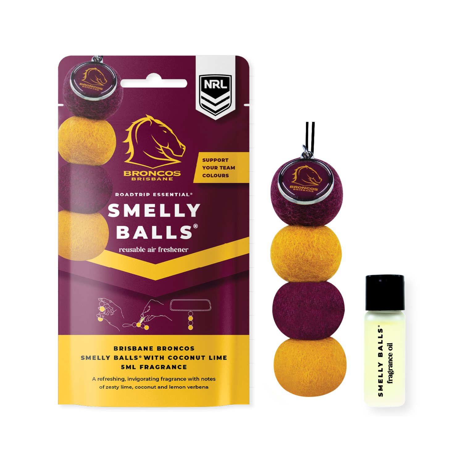 Brisbane Broncos NRL Smelly Balls Set