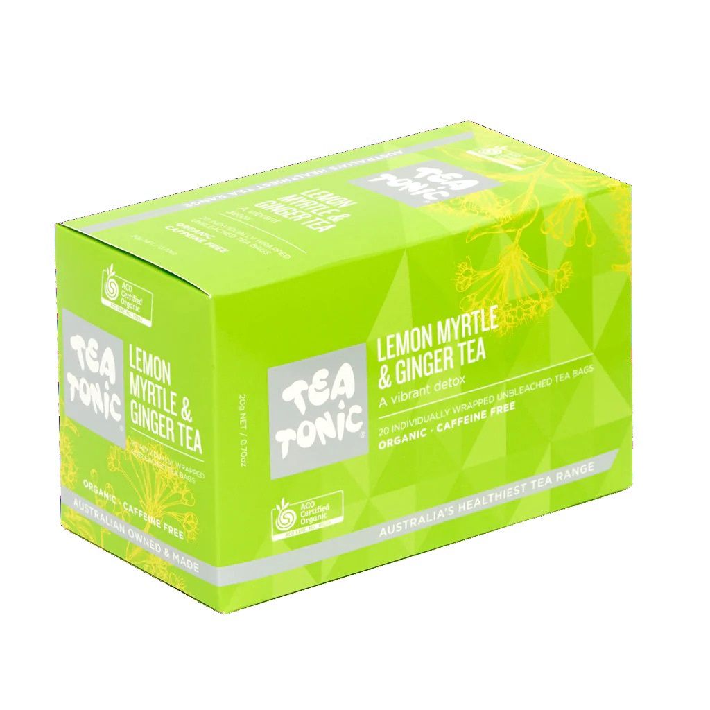 LEMON MYRTLE AND GINGER TEA - 20 TEABAGS BOX