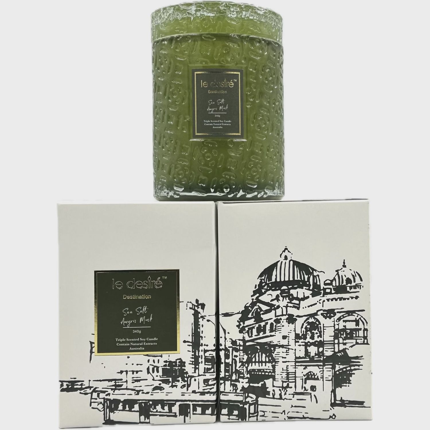 Sea Salt Amyris Musk (Flinders St Station • Melbourne ) - Destination Soy Candle
