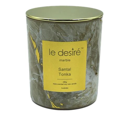 Santal Tonka - Marble Soy Candle