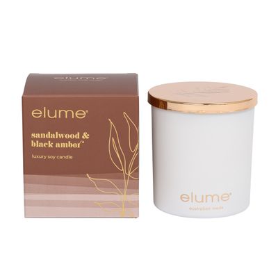 Sandalwood &amp; Black Amber Soy Candle