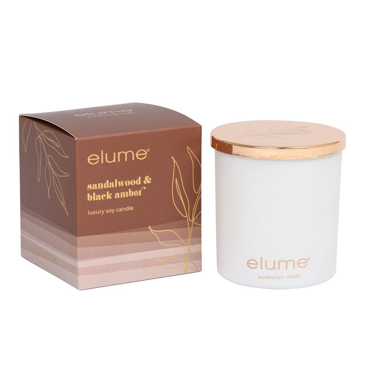 Sandalwood &amp; Black Amber Soy Candle