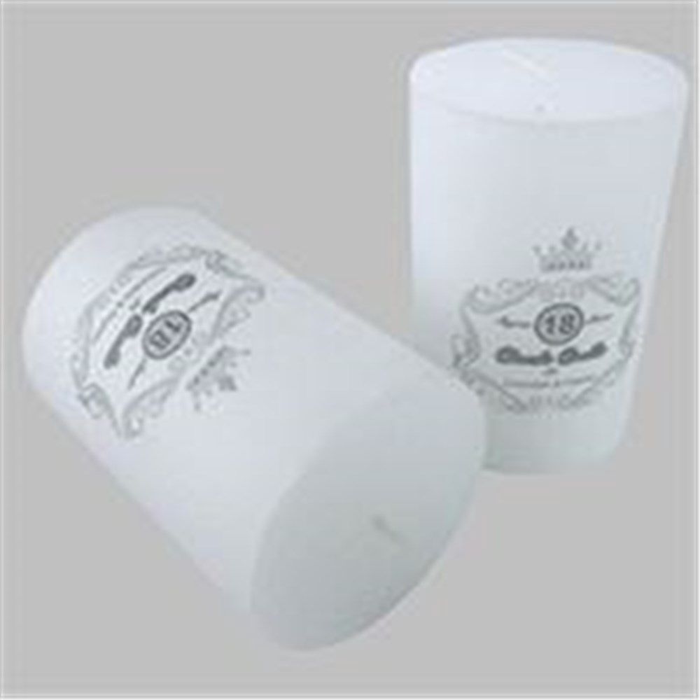 5cm x 7.5cm unscented white candle