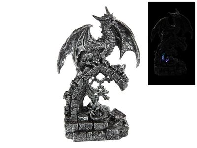 25cm Black Dragon on Ancient Mystic Realm Door