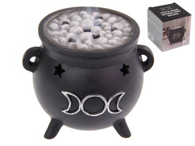*8CM TRIPLE MOON INCENSE CAULDRON BURNER