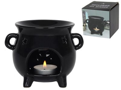 13cm Black Cauldron Oil Burner in Gift Box