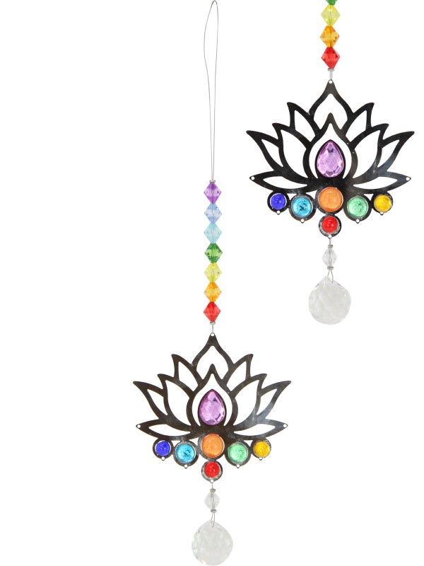 27CM LOTUS SUNCATCHER W/ACRYLIC BEADS