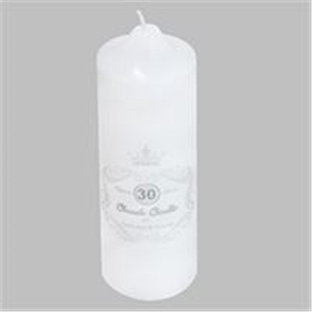 5cm x 15cm unscented taper white candle