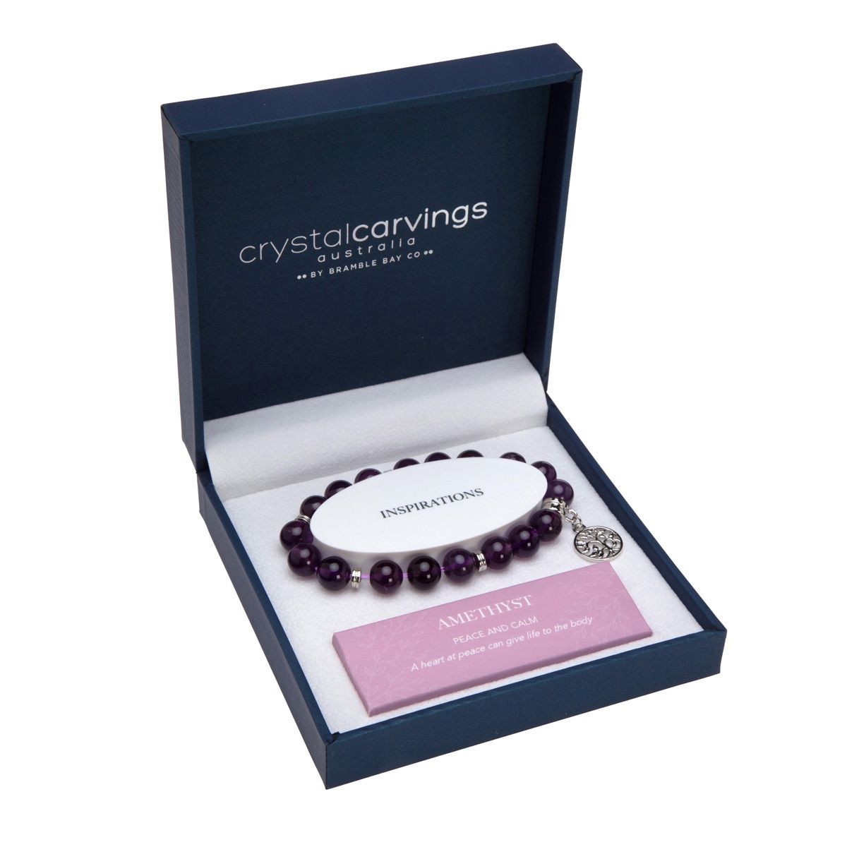 Amethyst Tree Of Life Inspiration Boxed Charm Bracelet