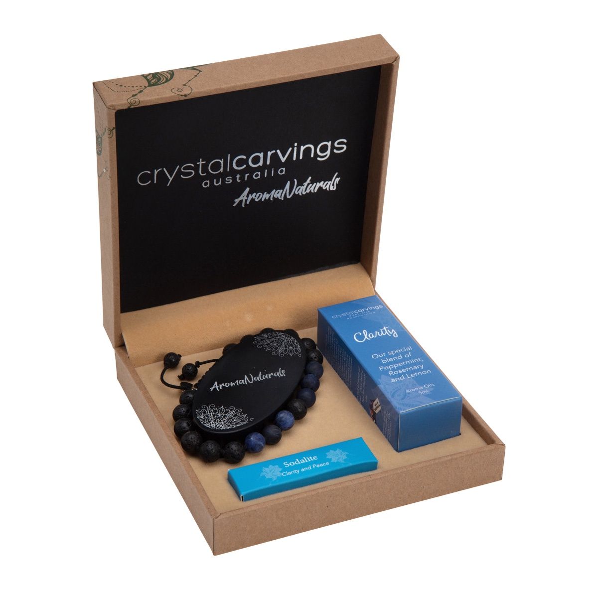 Clarity/Sodalite And Lava Stone Bracelet Aroma Set