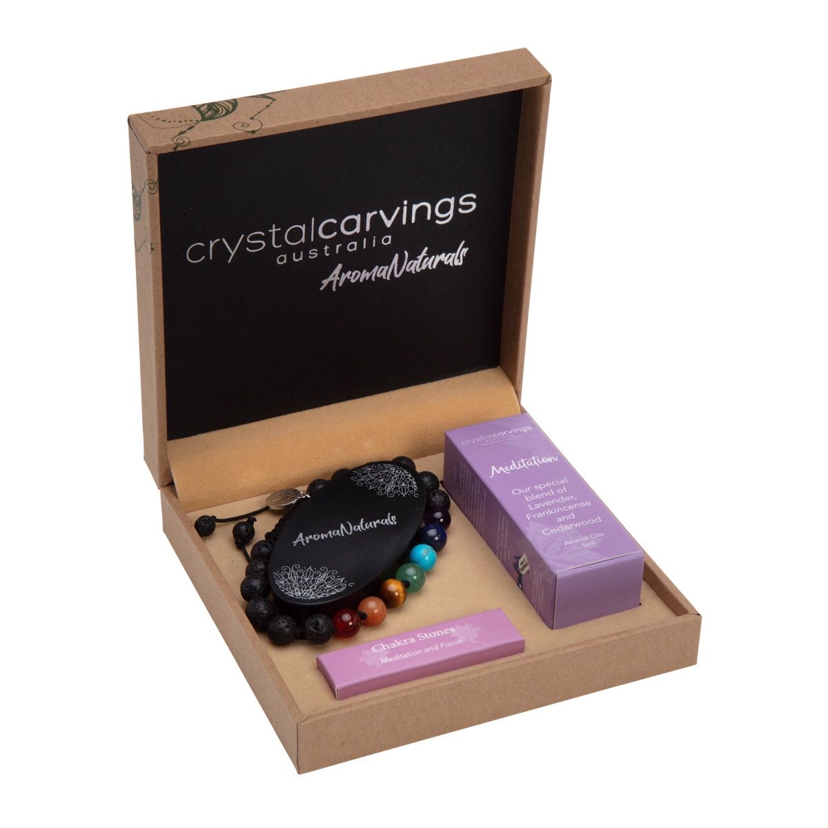 Meditation/Chakra &amp; Lava Stone Bracelet Aroma Set