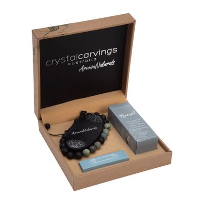 Renewal/African Turquoise And Lava Stone Bracelet Aroma Set.