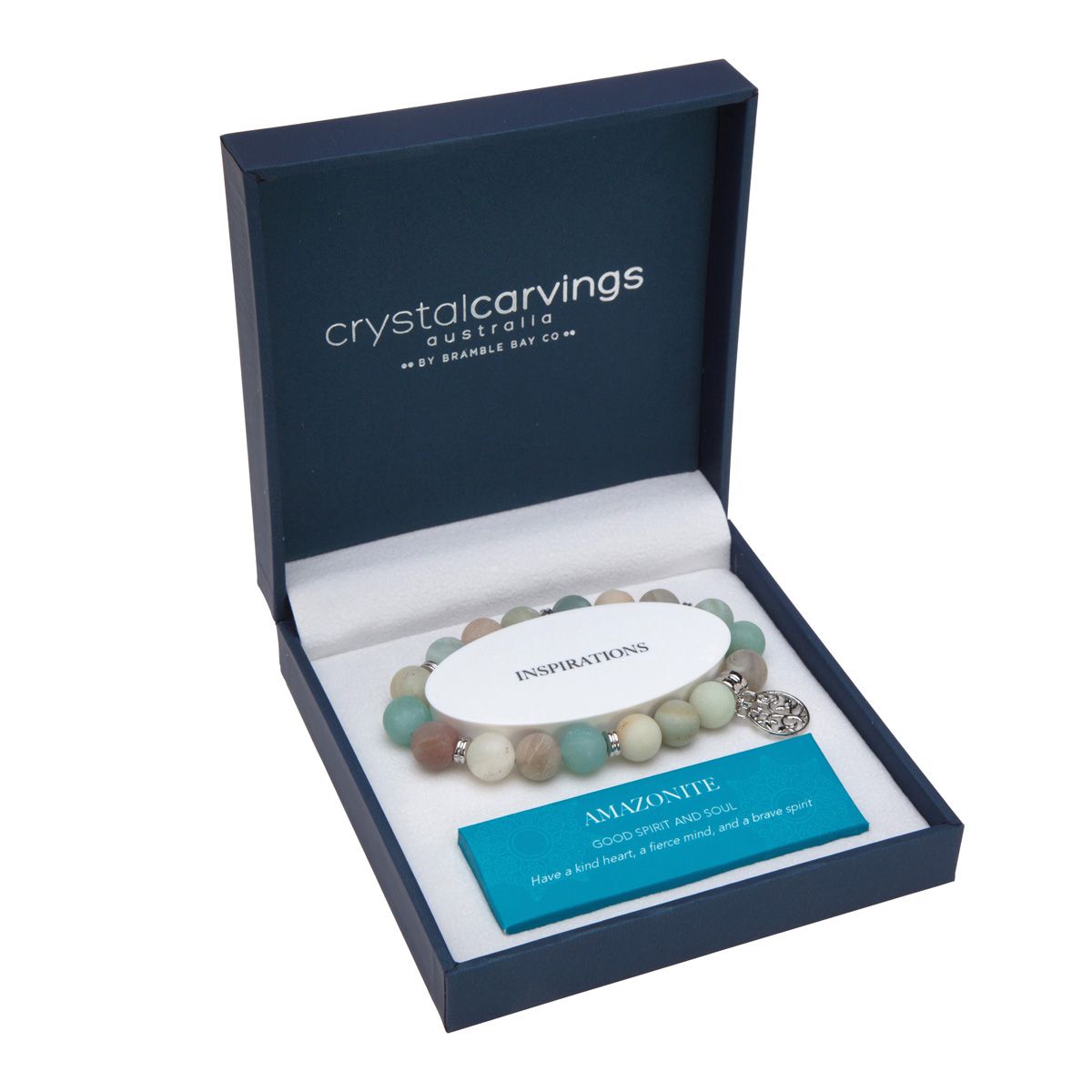 Amazonite Tree of Life Inspiration Boxed Charm Bracelet