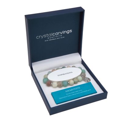 Amazonite Tree of Life Inspiration Boxed Charm Bracelet
