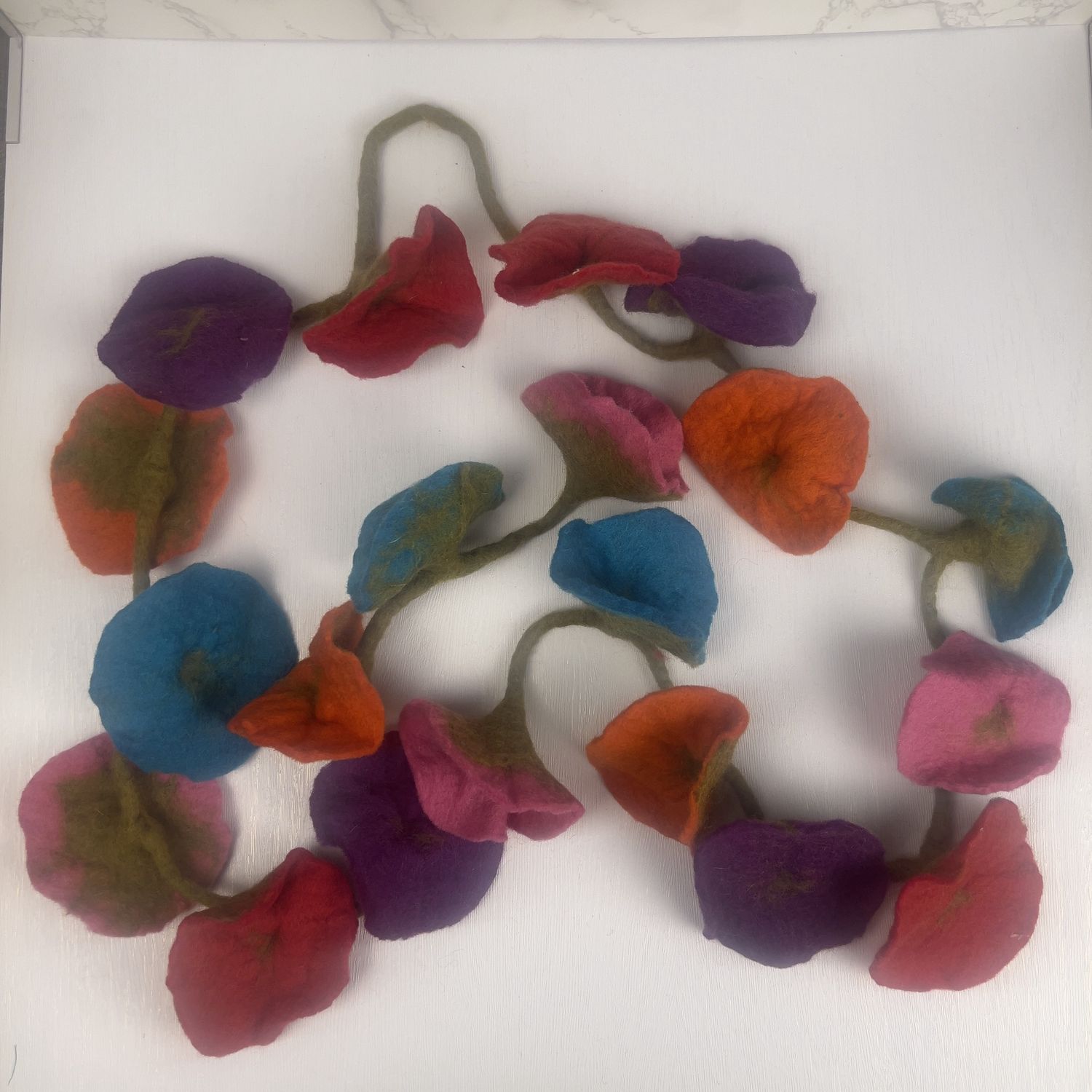 Multi Flower Felt Garland