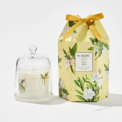 Black Orchid - Blooms Soy Candle with Glass Cloche