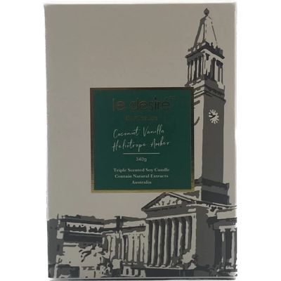 Coconut Vanilla Heliotrope Amber (Brisbane City Hall• Queensland) - Destination Soy Candle