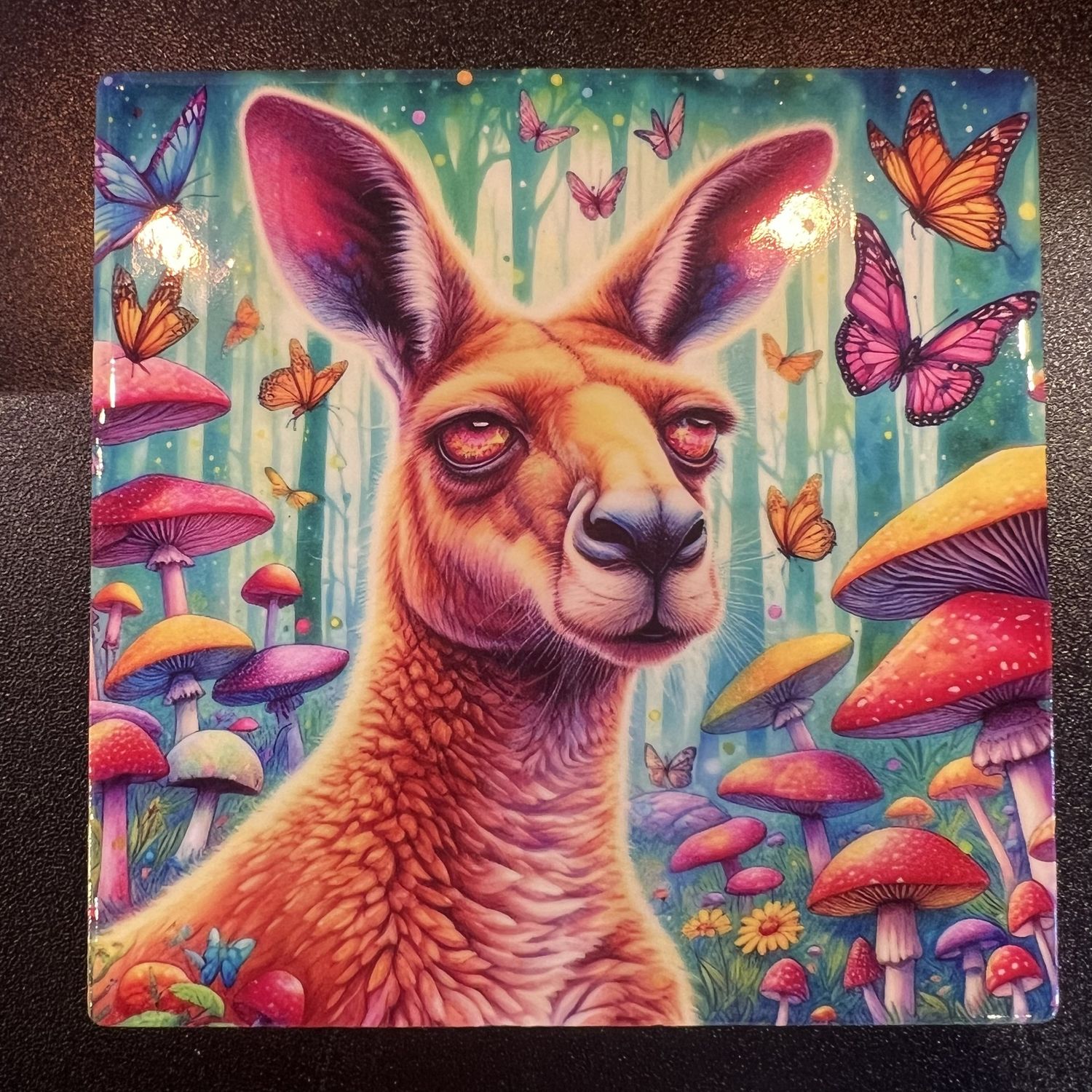 Ceramic Coaster - Mushroom Kangaroo