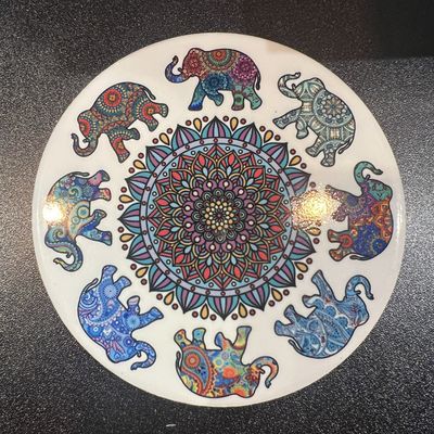 Ceramic Coaster - Elephant Mandala