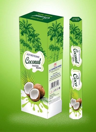 6x Pack - Ayurvedic Coconut Incense Sticks