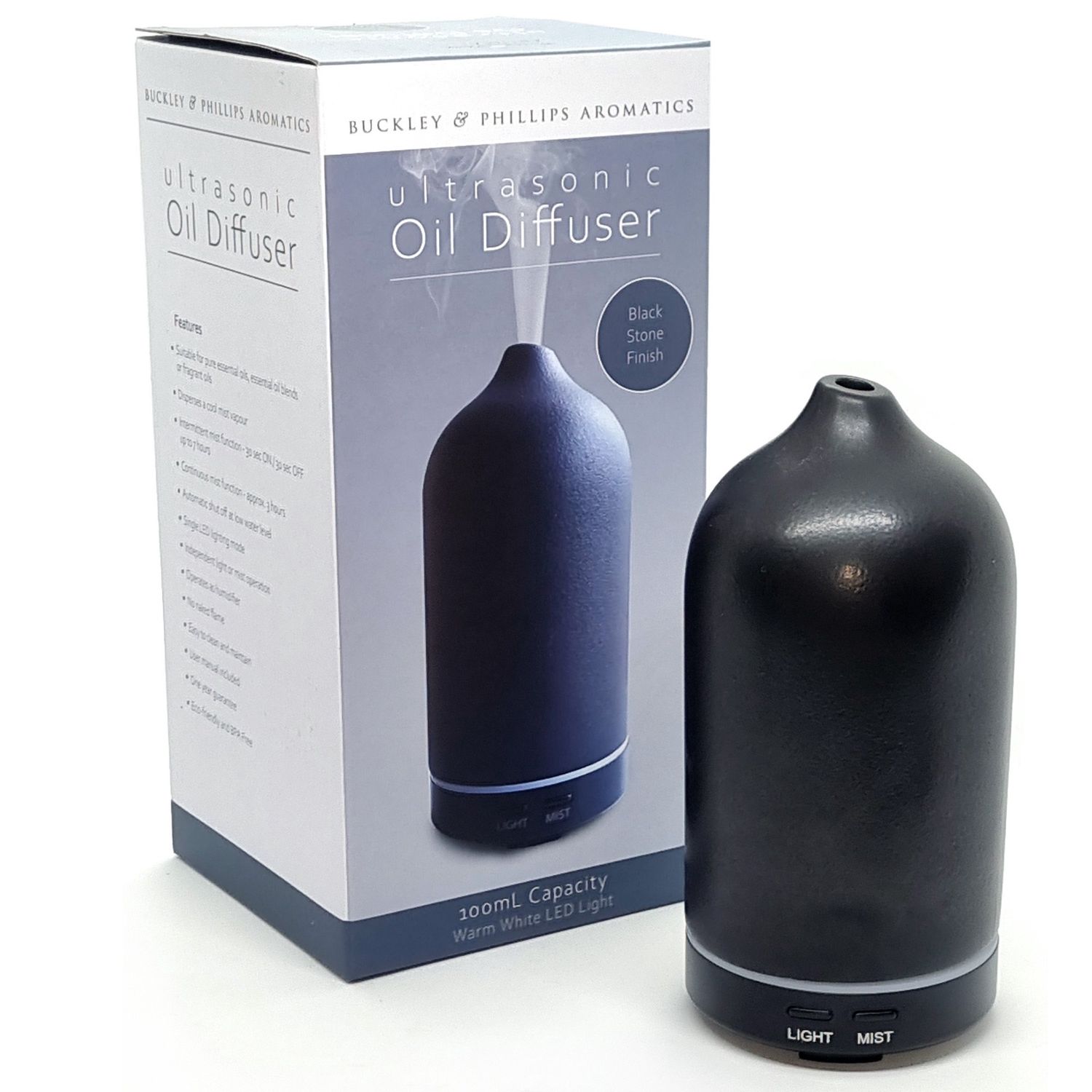 Stone Ultrasonic Oil Diffuser, Colour: Black