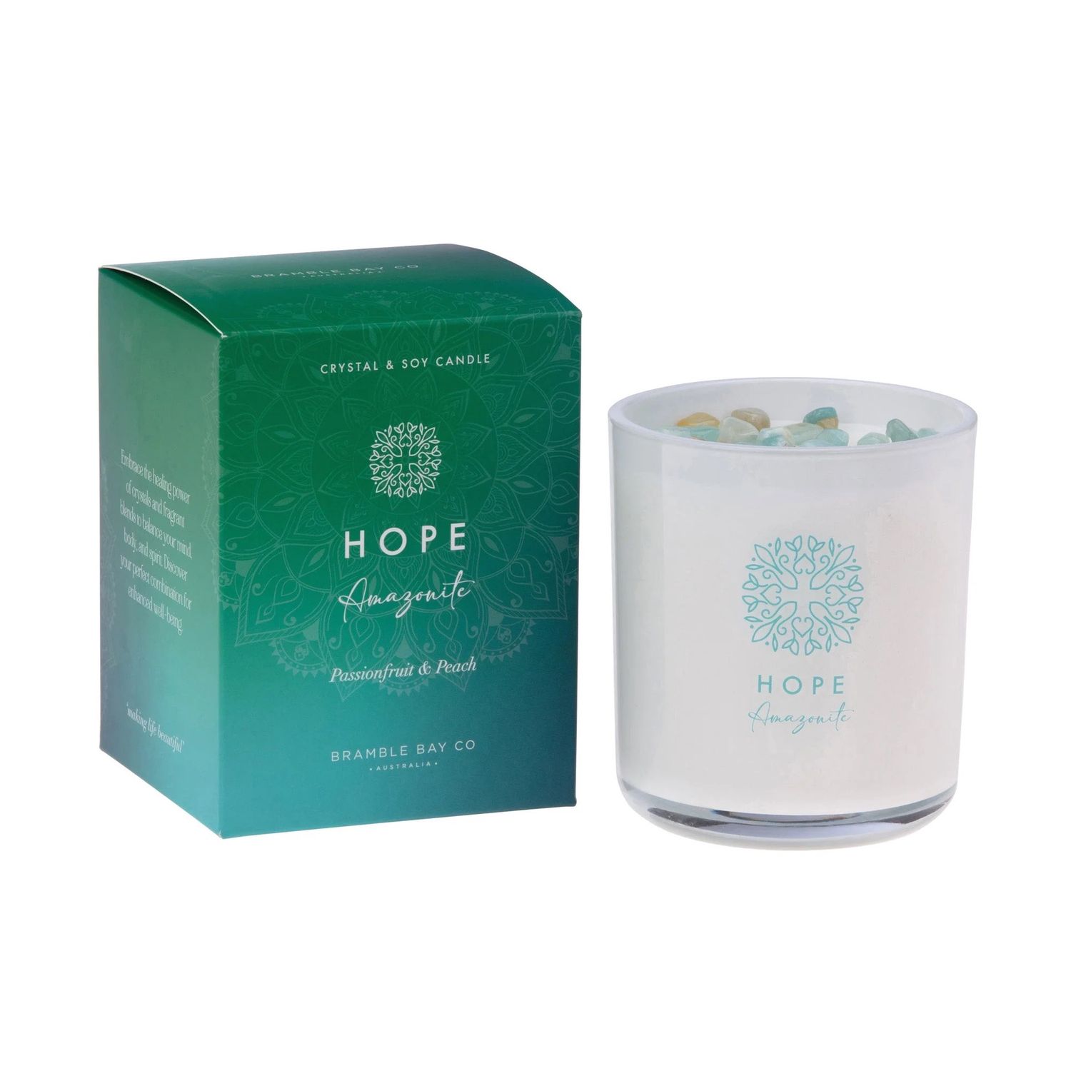 Crystal Boho - HOPE - Amazonite - Candle