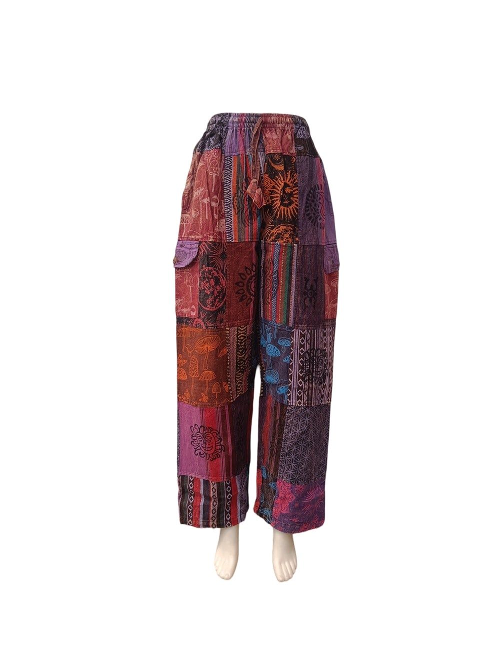 Patchwork Trousers, Colour: Purple