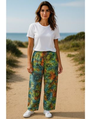 Gheri Sun &amp; Moon Tie Dye Trousers