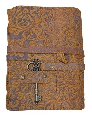Antique Handmade With Rope Tie and Brass Key : Brown Color : 13X18 cms