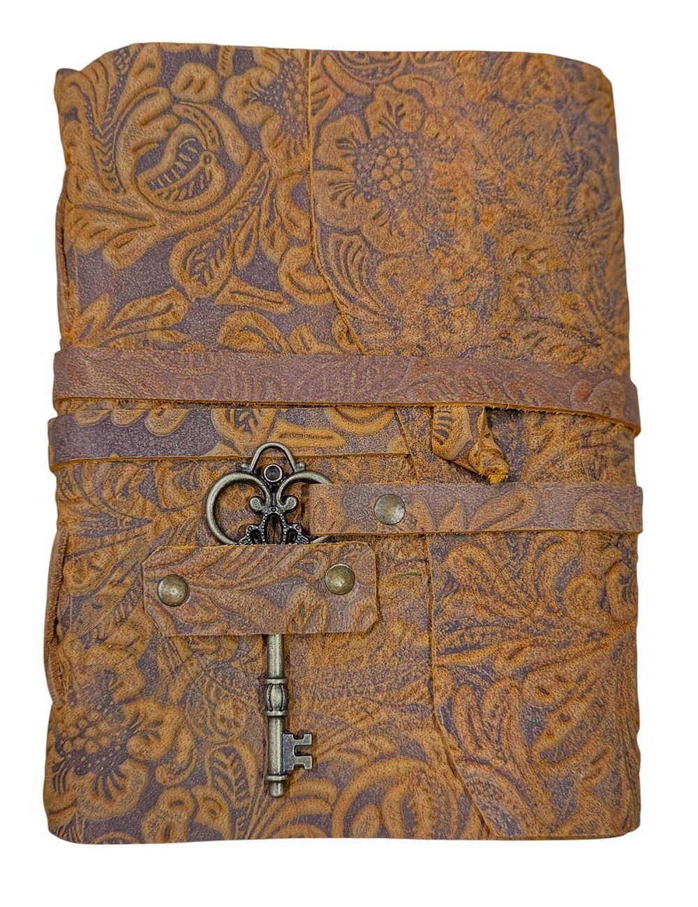 Antique Handmade With Rope Tie and Brass Key : 13X18 cms, Colour: Brown