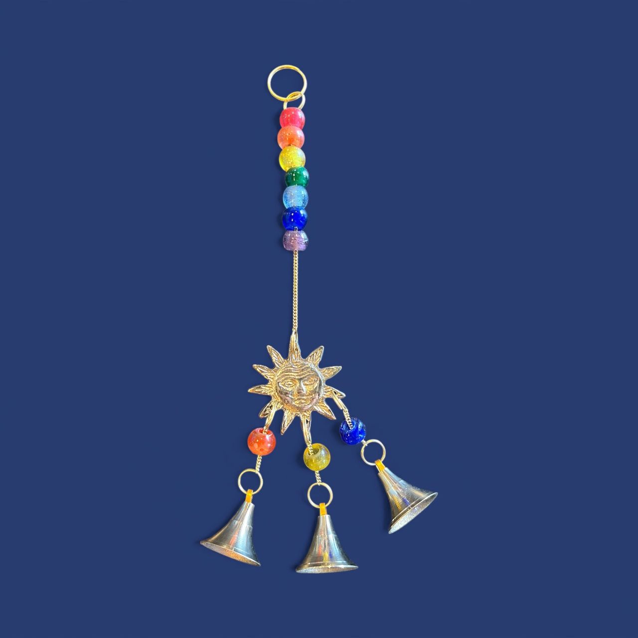 Beads &amp; Bells Brass Hanging Charm, Style: Sun