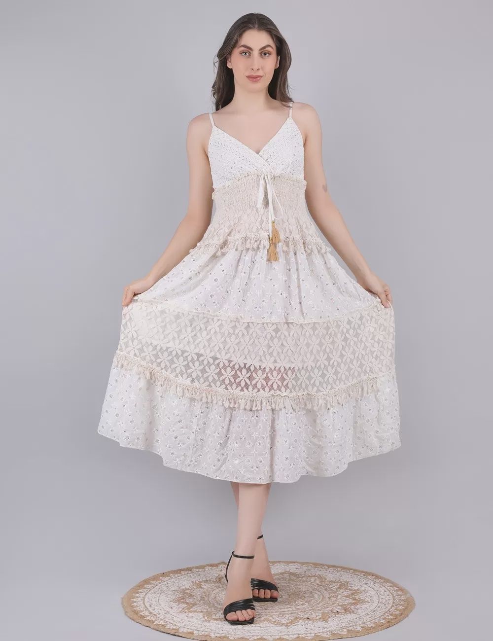 Thread Work Layered Dress