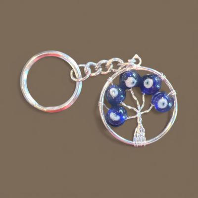Tree of Life &amp; Evil Eye Key Ring