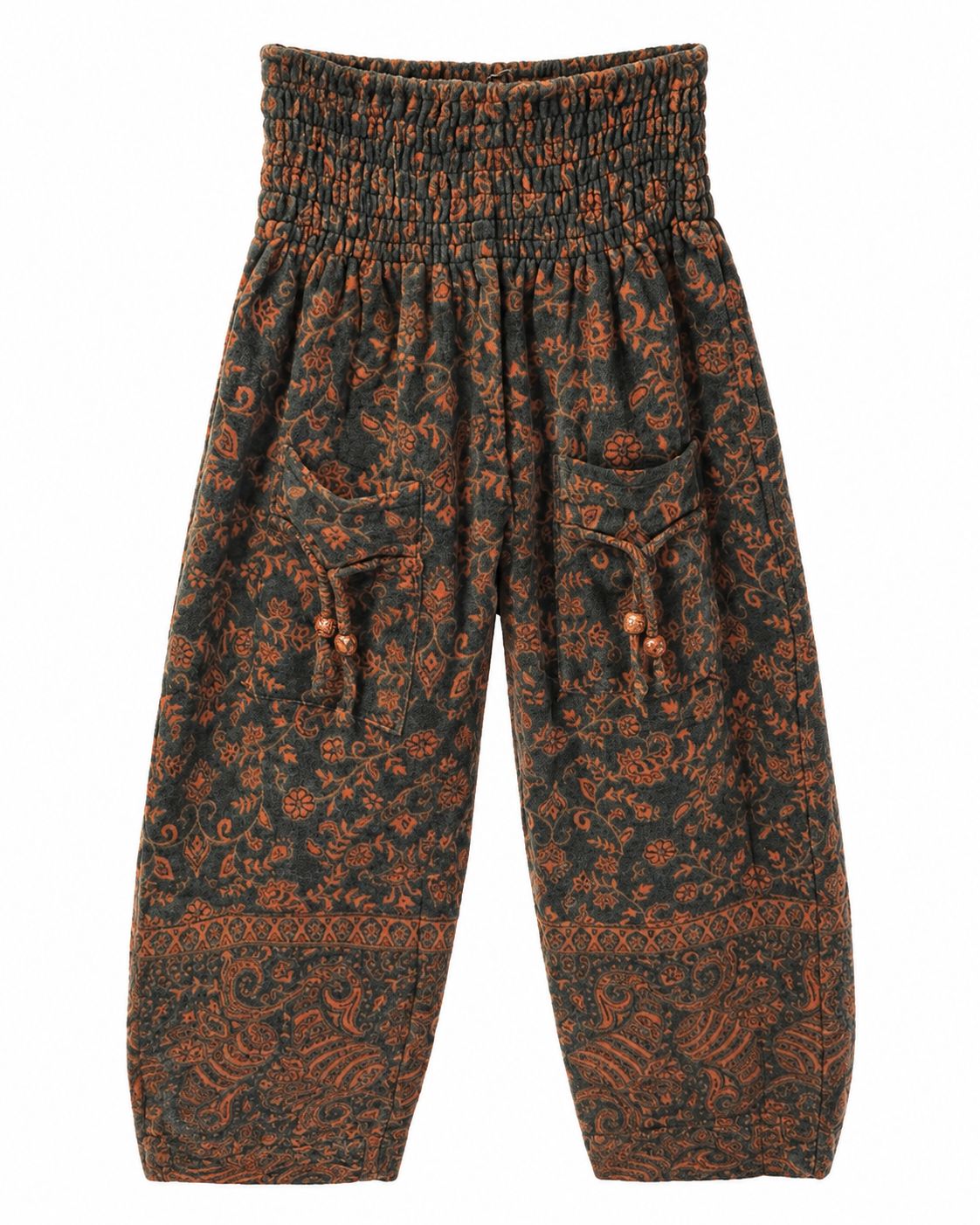 Long Winter Pants, Colour: Green &amp; Orange, Style: High Top