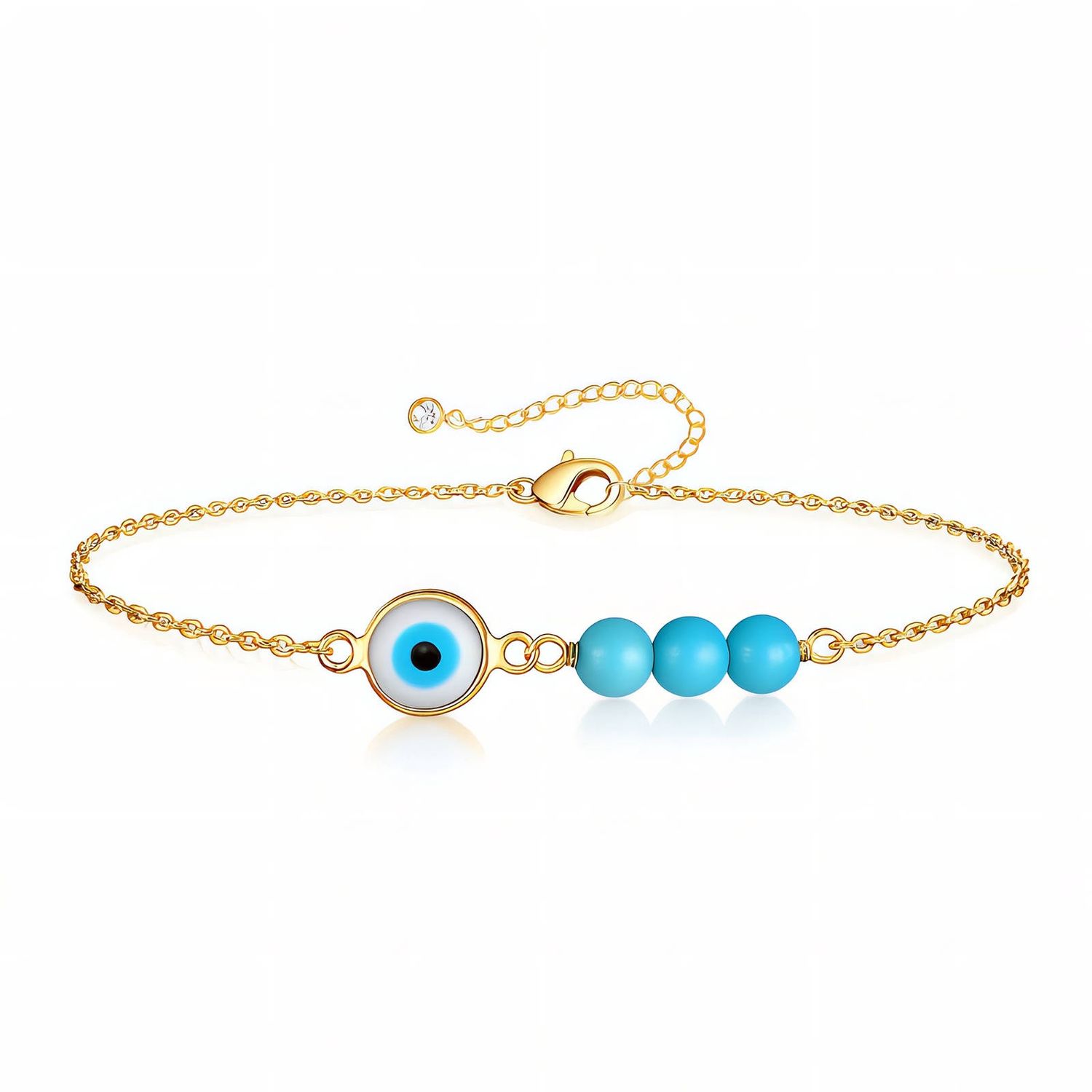 Evil Eye Charm Bracelet – 18K Gold Plated Stainless Steel