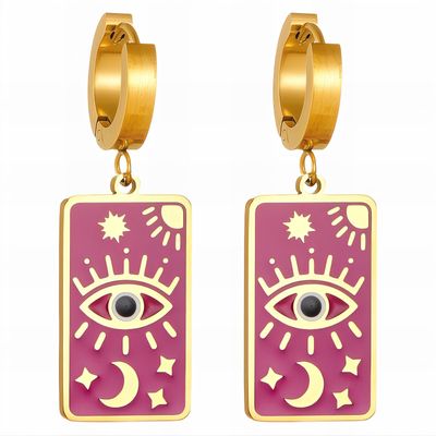 Evil Eye Stud Earrings – 18K Gold Plated Stainless Steel
