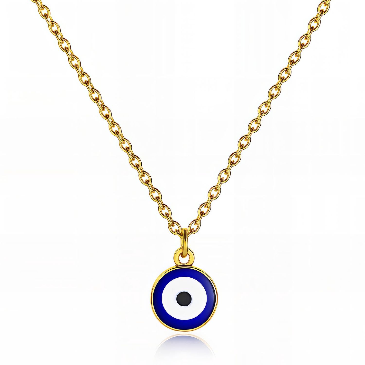 Evil Eye Pendant Necklace – 18K Gold Plated Stainless Steel
